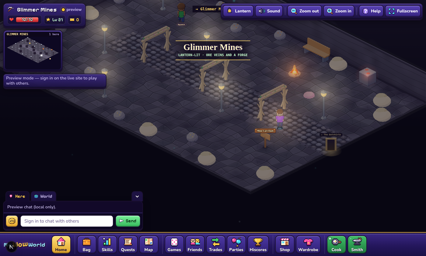 Lantern light in the Glimmer Mines